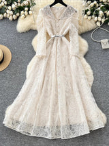 Luxury Beading Lace Embroidered Formal Evening Dress Maxi Dresses - Tophatter Daily Deals