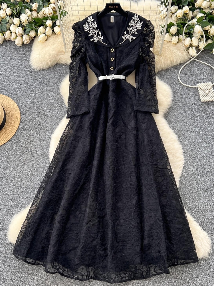 Luxury Beading Lace Embroidered Formal Evening Dress Maxi Dresses - Tophatter Daily Deals
