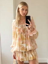 Women Off Shoulder Ruffled Chiffon Dress L Mini Dresses - Tophatter Daily Deals