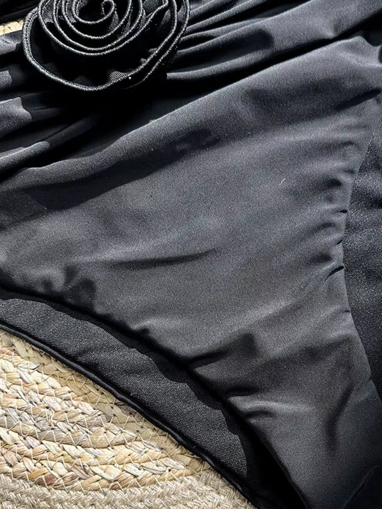 Sexy Pink 3D Flower Swimwear Women Bathers Swimwear - Tophatter Daily Deals