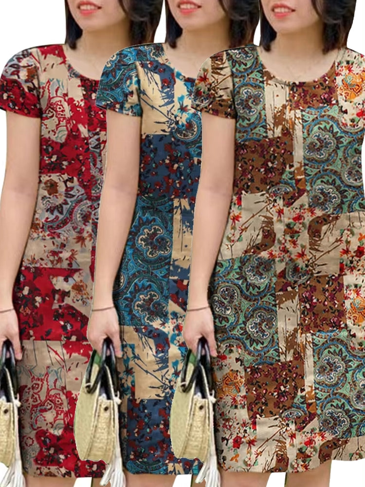 Floral Printed Mini Dress For Women Mini Dresses - Tophatter Daily Deals