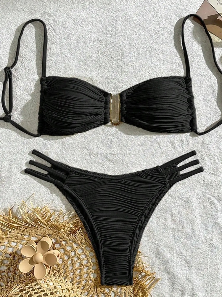 Sexy Bikinis Swimsuits Women Swimwear Push Up Wear Black Swimwear - Tophatter Daily Deals