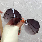 Fashion Polygon Gradient Eye Sunglasses For Women UV400 Gold All Gray Sunglasses - Tophatter Daily Deals