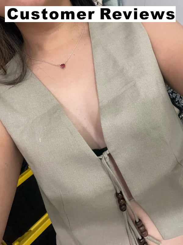 Women Vintage V-Neck Waistcoat Blouses - Tophatter Daily Deals