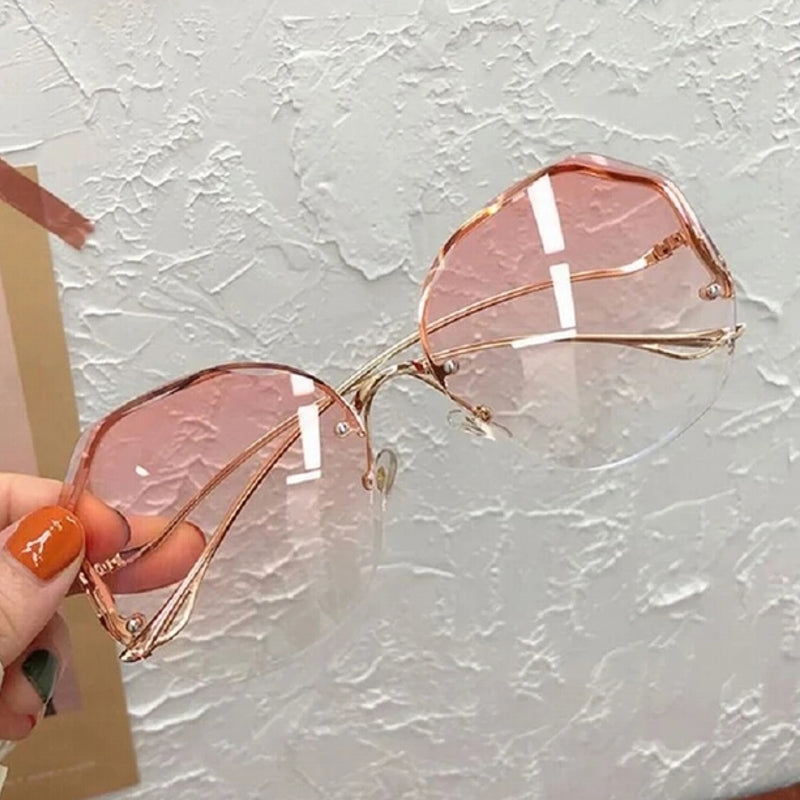 Fashion Polygon Gradient Eye Sunglasses For Women UV400 Gold Pink Sunglasses - Tophatter Daily Deals