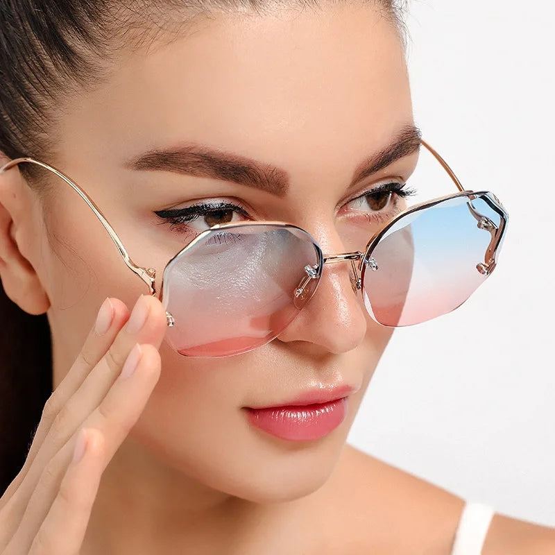 Fashion Polygon Gradient Eye Sunglasses For Women UV400 Sunglasses - Tophatter Daily Deals
