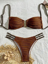 Sexy Bikinis Swimsuits Women Swimwear Push Up Wear Brown Swimwear - Tophatter Daily Deals