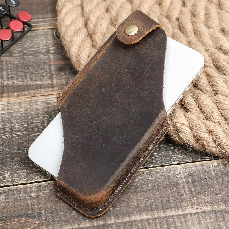 Best to Couples Gifts Phone Bag For Men Women Genuine Leather Vintage Brown Phone Bag Men Bags - Tophatter Daily Deals