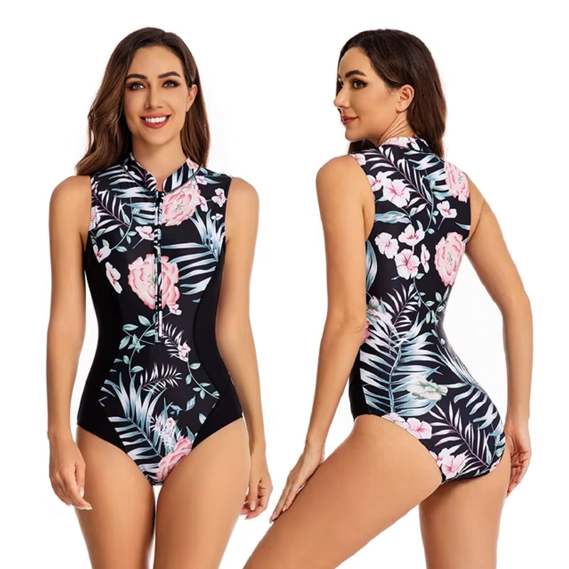 One Piece Swimsuit Long Sleeve Swimwear Women Bathing Suit Retro Swimsuit Vintage One-piece Surfing Swim Suits 18 SWIMWEAR - Tophatter Daily Deals