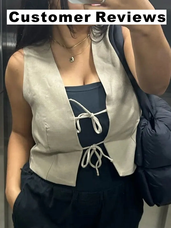 Women Vintage V-Neck Waistcoat Blouses - Tophatter Daily Deals