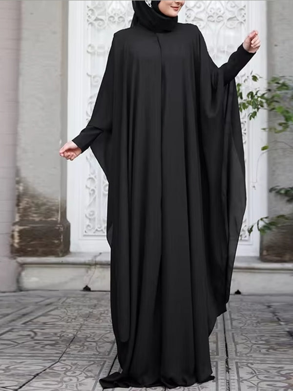 Muslim Dresses Robe Abaya Long Sleeve Dress Black Maxi Dresses - Tophatter Daily Deals