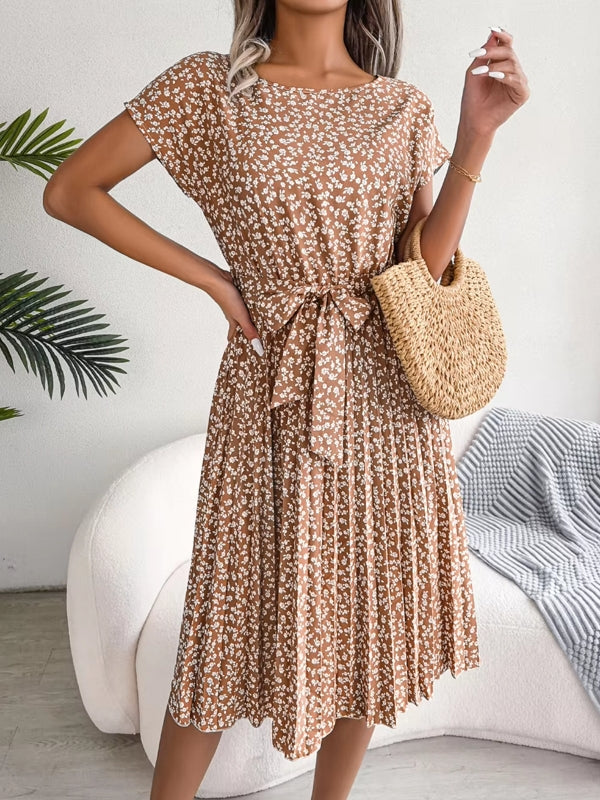 Mini Dress For Women Summer Print Holiday Beach Brown Mini Dresses - Tophatter Daily Deals