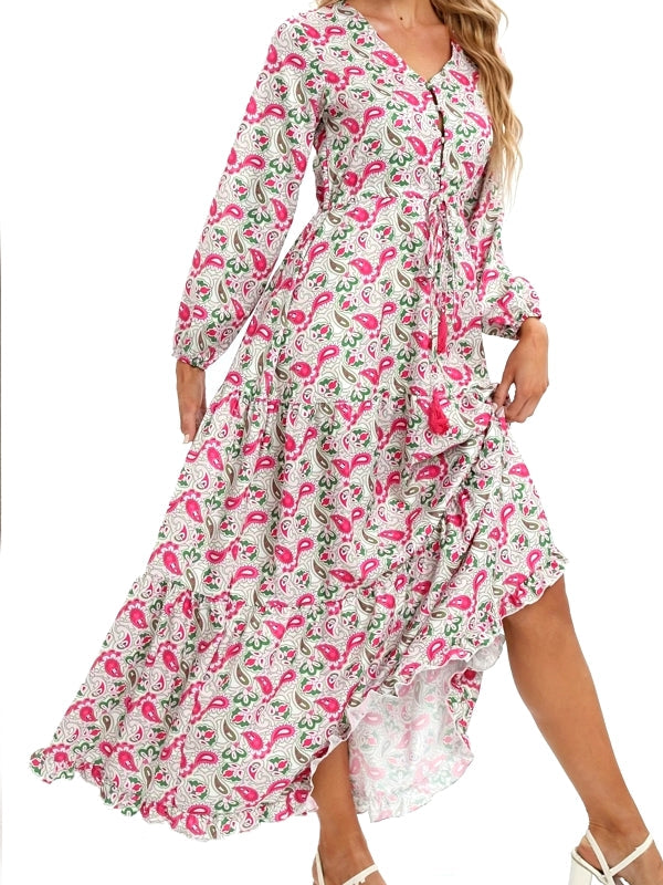 Bohemia Elegant Long Sleeve Maxi Dress Maxi Dresses - Tophatter Daily Deals