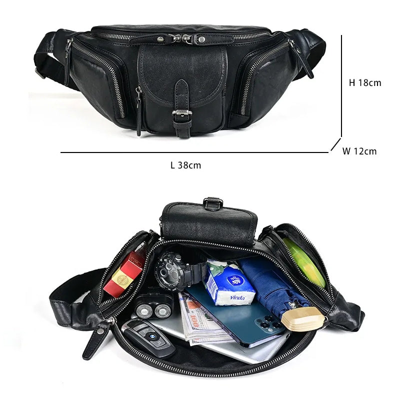 Big Size Leather Chest Bag Waist Chest Bags - Tophatter Daily Deals