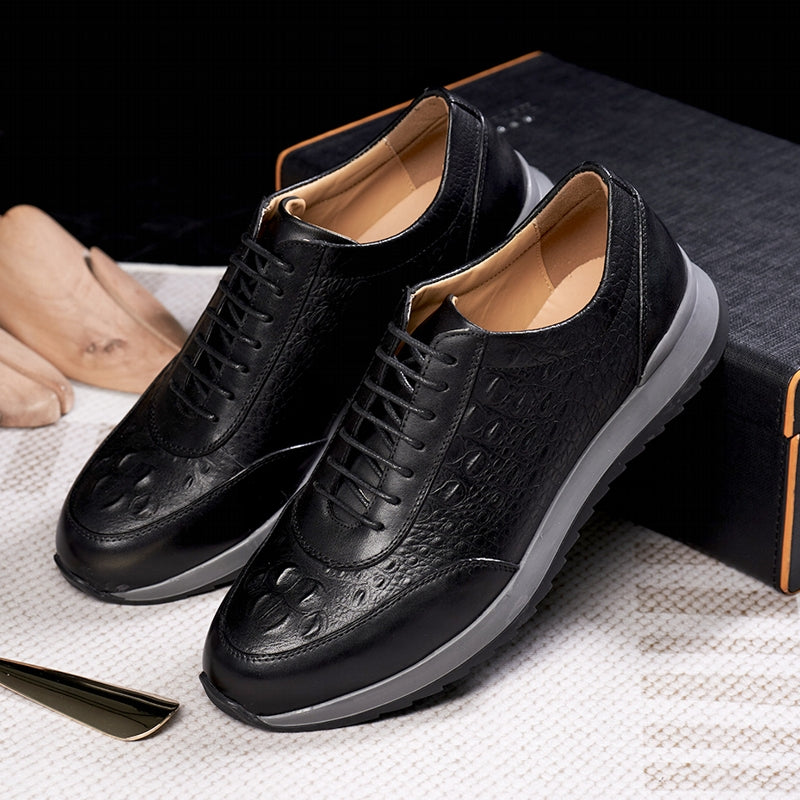 Genuine Cow Leather Mens Casual Sneaker Leather Shoes - Tophatter Daily Deals