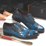 Leather Cap Toe Alligator Shoes for Men Leather Shoes - Tophatter Daily Deals