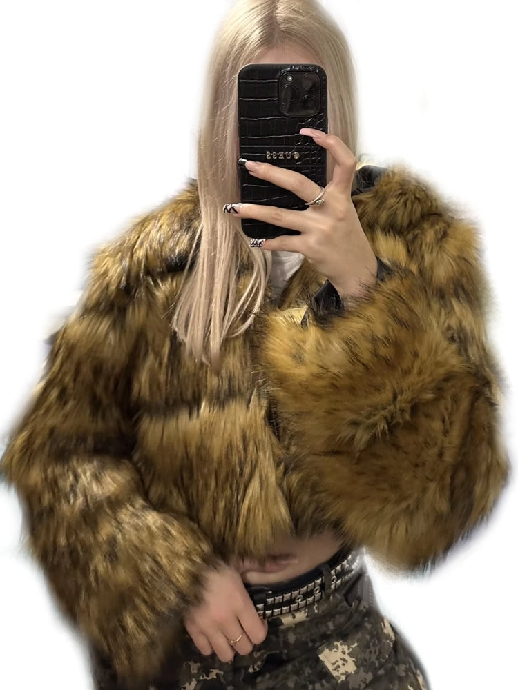 Women Fluffy Top Coat Hooded Straight Short Jacket - Tophatter Daily Deals