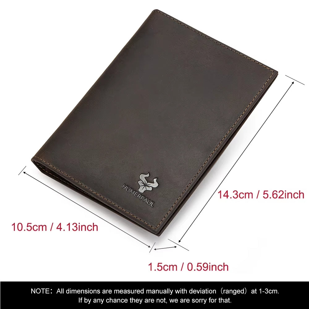 Men Genuine Leather RFID Anti-theft Passport Case Clutch Purse Hand Carry Card Holder Wallet Men Bags - Tophatter Daily Deals