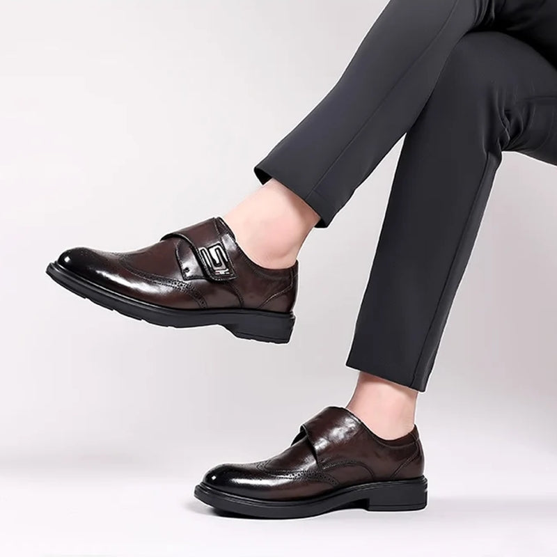 Men's Leather Carved Block Shoes Men Shoes - Tophatter Daily Deals