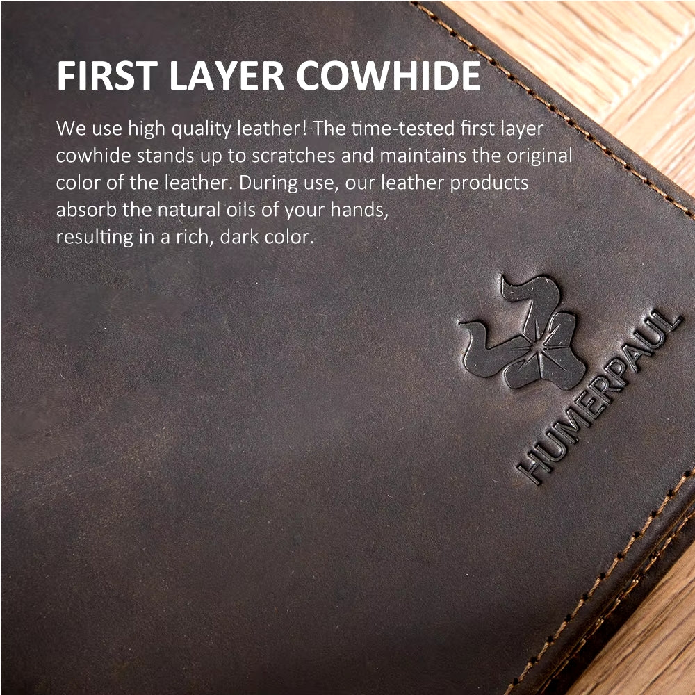Men Genuine Leather RFID Anti-theft Passport Case Clutch Purse Hand Carry Card Holder Wallet Men Bags - Tophatter Daily Deals