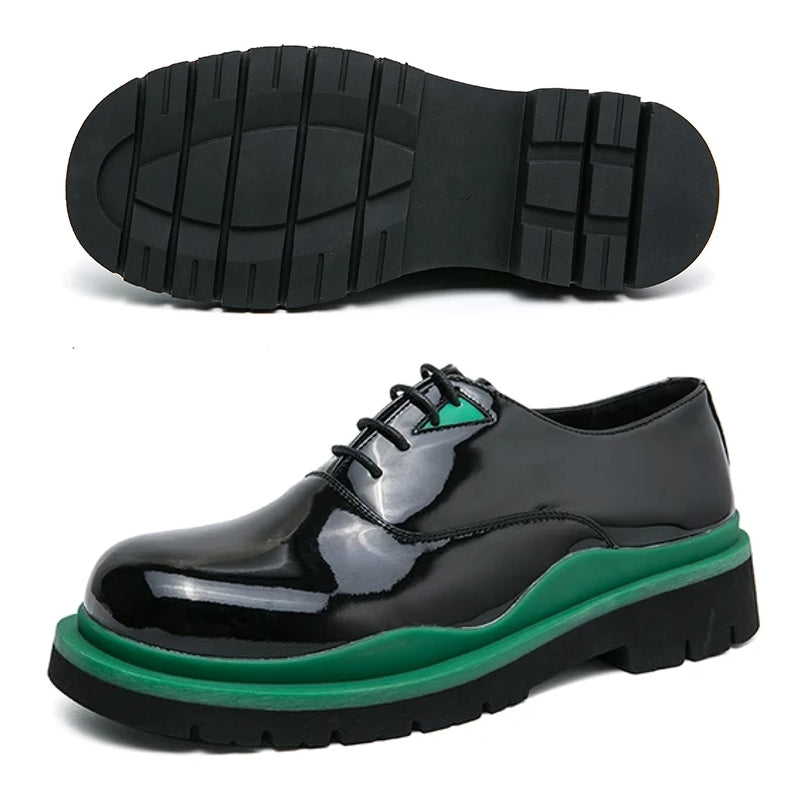 Patent Leather Oxford Men Shoes Black Shiny Men Dresses Shoes - Tophatter Daily Deals