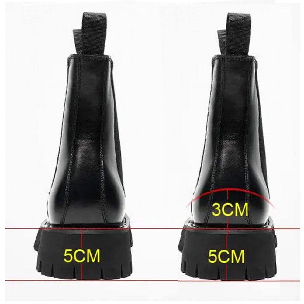 Men Chelsea Rubber Boot Inner Increased Lifted Boots Boots - Tophatter Daily Deals