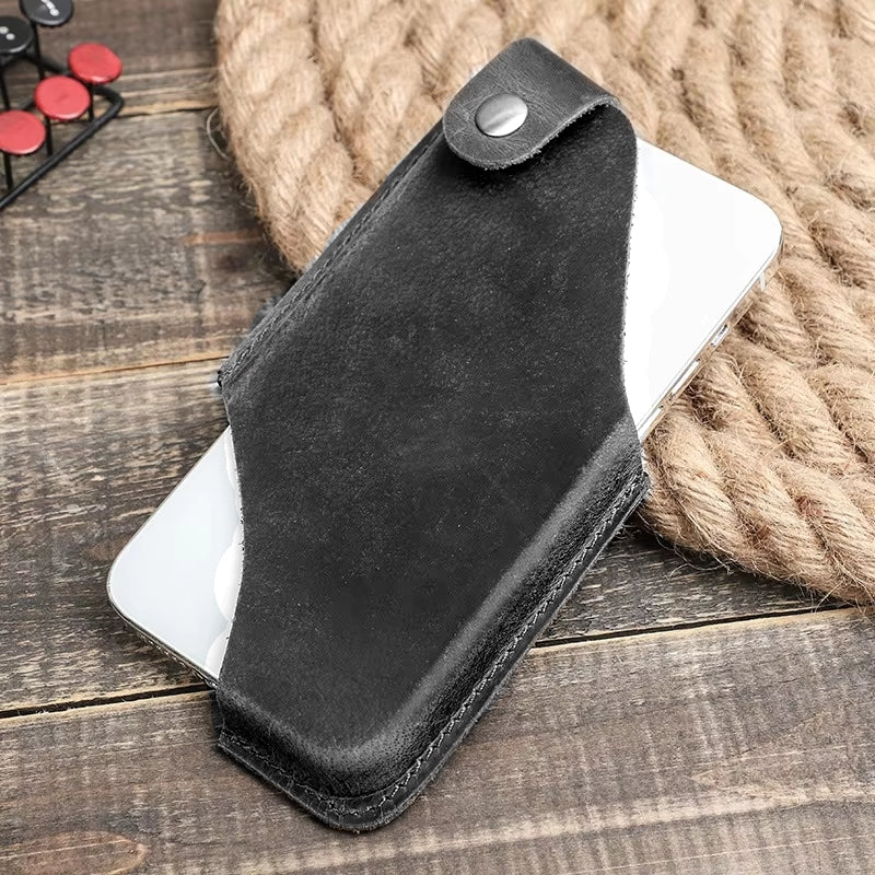 Best to Couples Gifts Phone Bag For Men Women Genuine Leather Vintage Black Phone Bag Men Bags - Tophatter Daily Deals