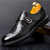 Men's Leather Carved Block Shoes Men Shoes - Tophatter Daily Deals