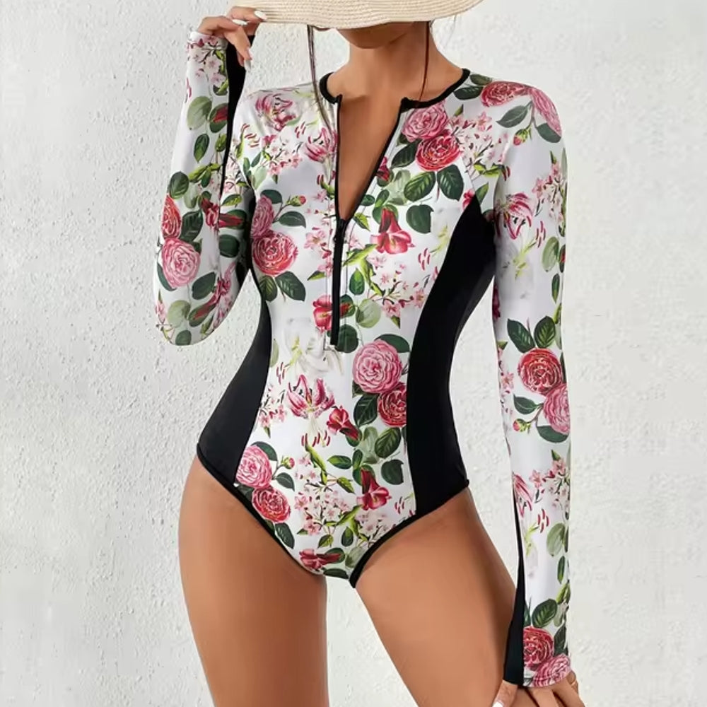 One Piece Swimsuit Long Sleeve Swimwear Women Bathing Suit Retro Swimsuit Vintage One-piece Surfing Swim Suits 13 SWIMWEAR - Tophatter Daily Deals