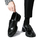 British Retro Men Tassel Party Shoes Black Men Dresses Shoes - Tophatter Daily Deals