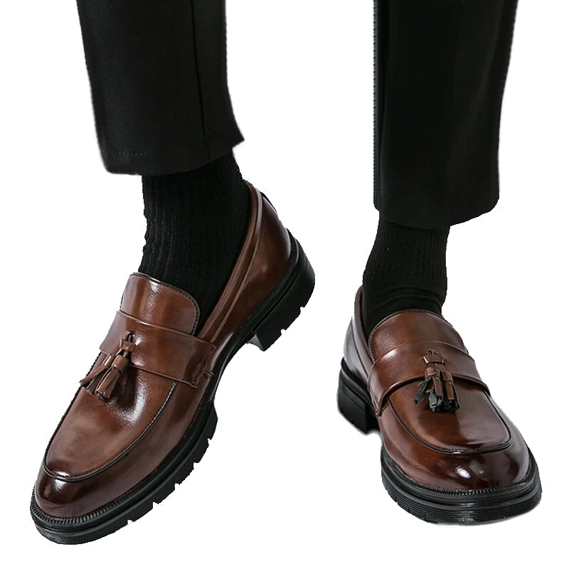 British Retro Men Tassel Party Shoes Brown Men Dresses Shoes - Tophatter Daily Deals