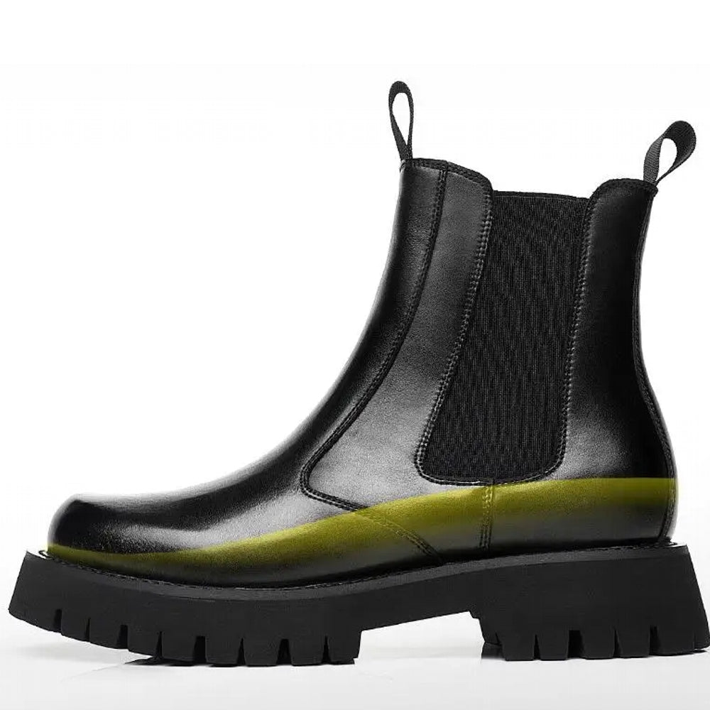 Men Chelsea Rubber Boot Inner Increased Lifted Boots Boots - Tophatter Daily Deals