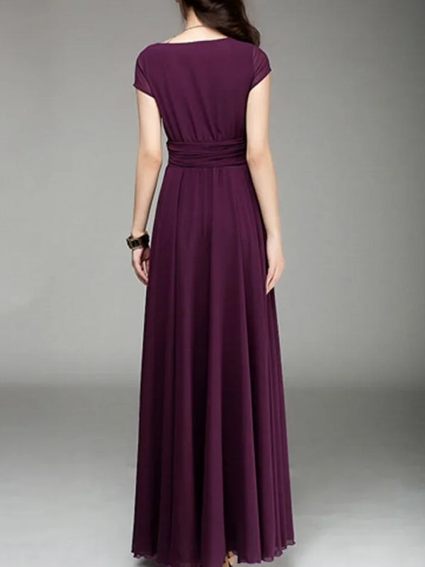 Long Cocktail Chiffon Evening Dress Maxi Dresses - Tophatter Daily Deals