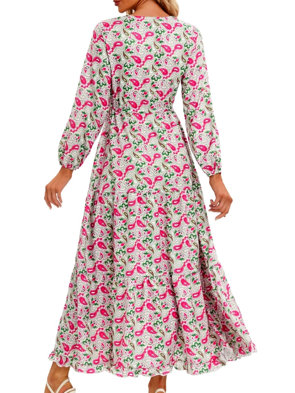 Bohemia Elegant Long Sleeve Maxi Dress Maxi Dresses - Tophatter Daily Deals