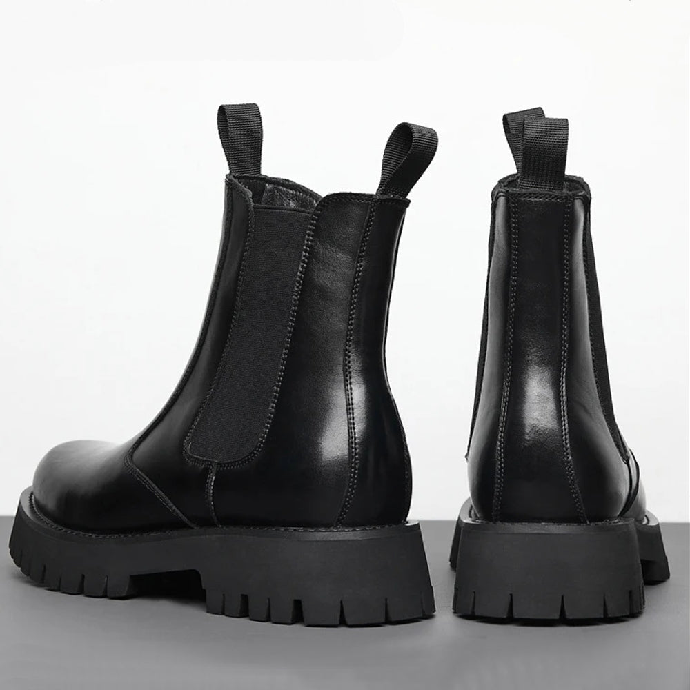 Men Chelsea Rubber Boot Inner Increased Lifted Boots Boots - Tophatter Daily Deals