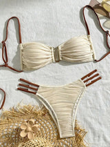 Sexy Bikinis Swimsuits Women Swimwear Push Up Wear Beige Swimwear - Tophatter Daily Deals