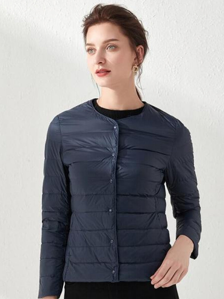 Round Neck Down Jacket Jacket - Tophatter Daily Deals