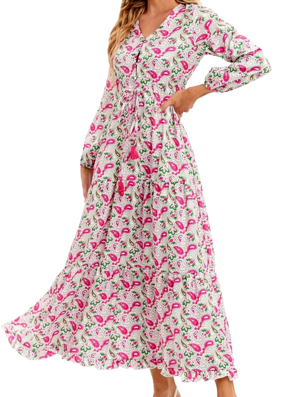 Bohemia Elegant Long Sleeve Maxi Dress Maxi Dresses - Tophatter Daily Deals