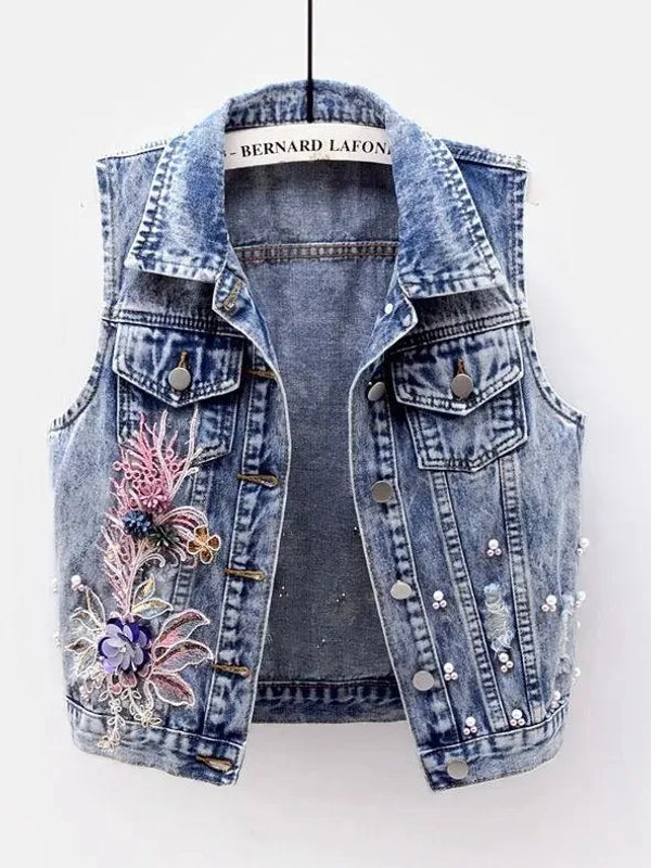 Young Vest Slim Short Jeans Vest Coat Blouses - Tophatter Daily Deals