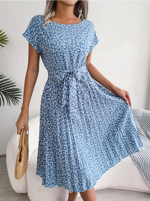 Mini Dress For Women Summer Print Holiday Beach Sky Blue Mini Dresses - Tophatter Daily Deals