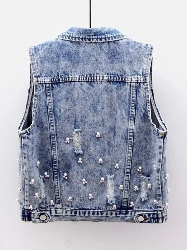 Young Vest Slim Short Jeans Vest Coat Blouses - Tophatter Daily Deals