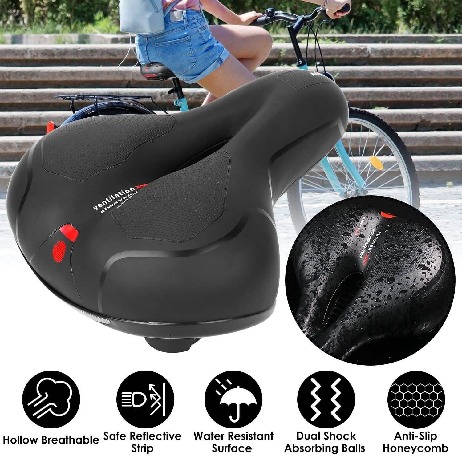 Comfortable Bike Seat Water Resistant MTB Bicycle Padded Saddle Outdoor Recreation - Tophatter Daily Deals