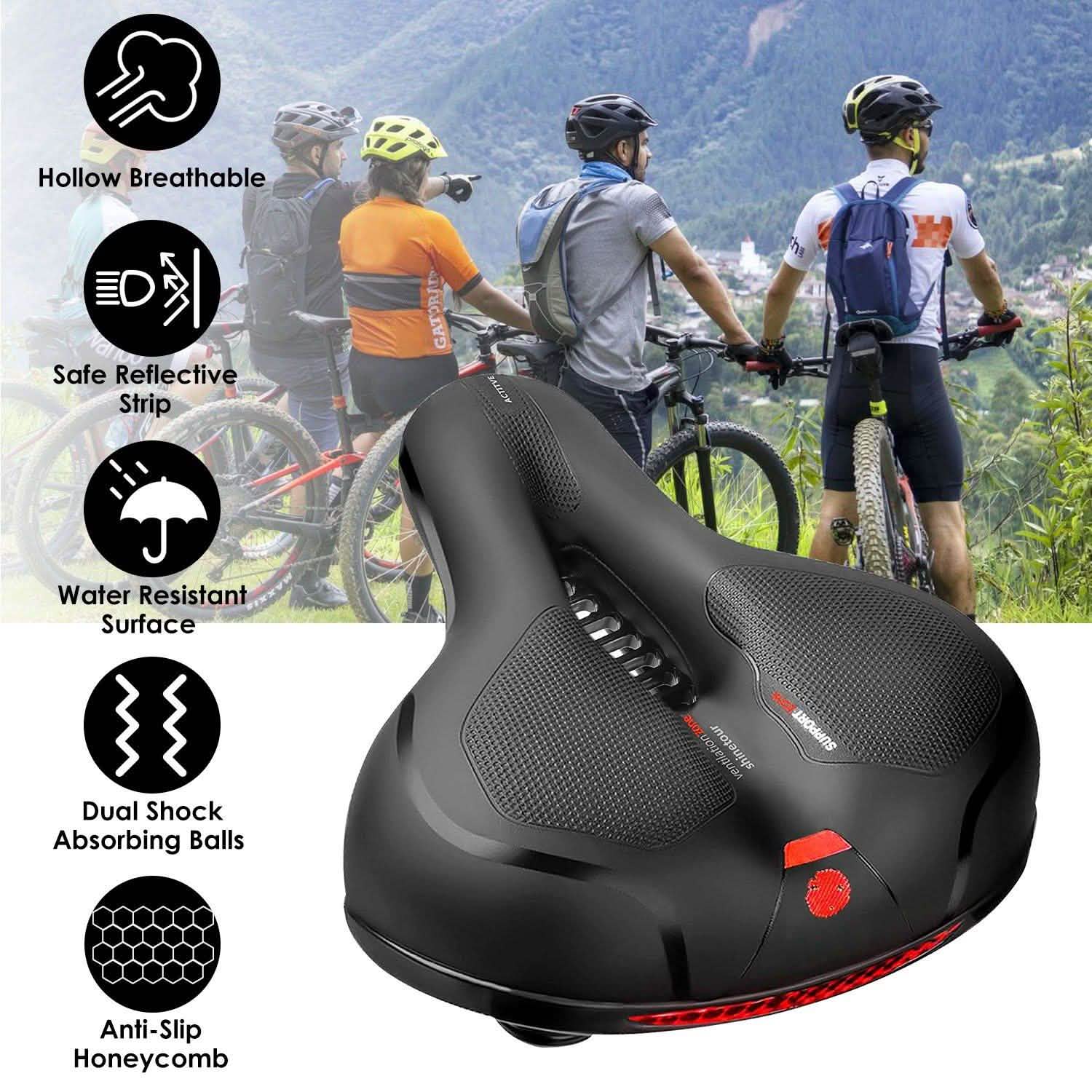 Comfortable Bike Seat Water Resistant MTB Bicycle Padded Saddle Outdoor Recreation - Tophatter Daily Deals