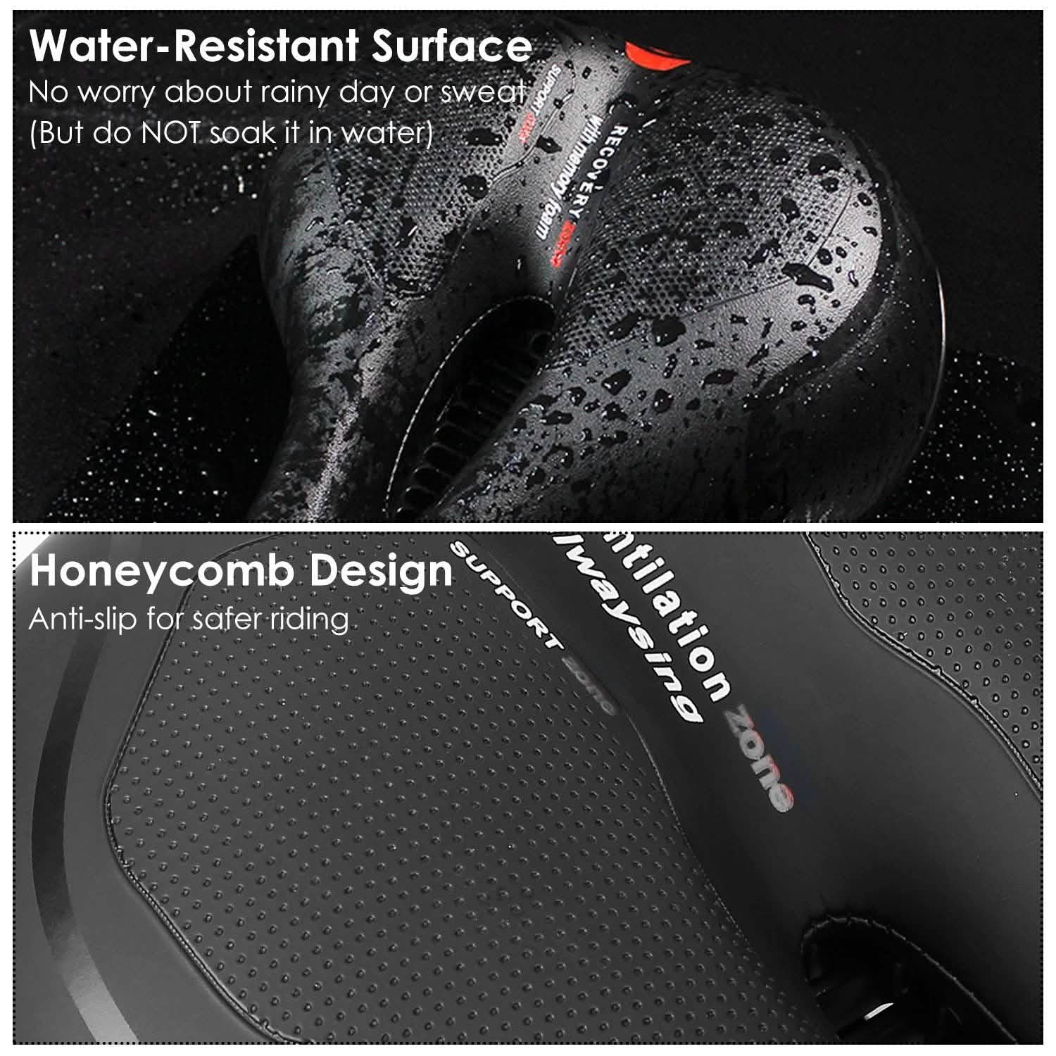 Comfortable Bike Seat Water Resistant MTB Bicycle Padded Saddle Outdoor Recreation - Tophatter Daily Deals