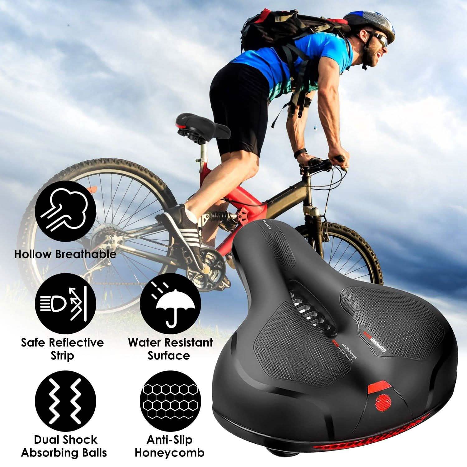 Comfortable Bike Seat Water Resistant MTB Bicycle Padded Saddle Outdoor Recreation - Tophatter Daily Deals