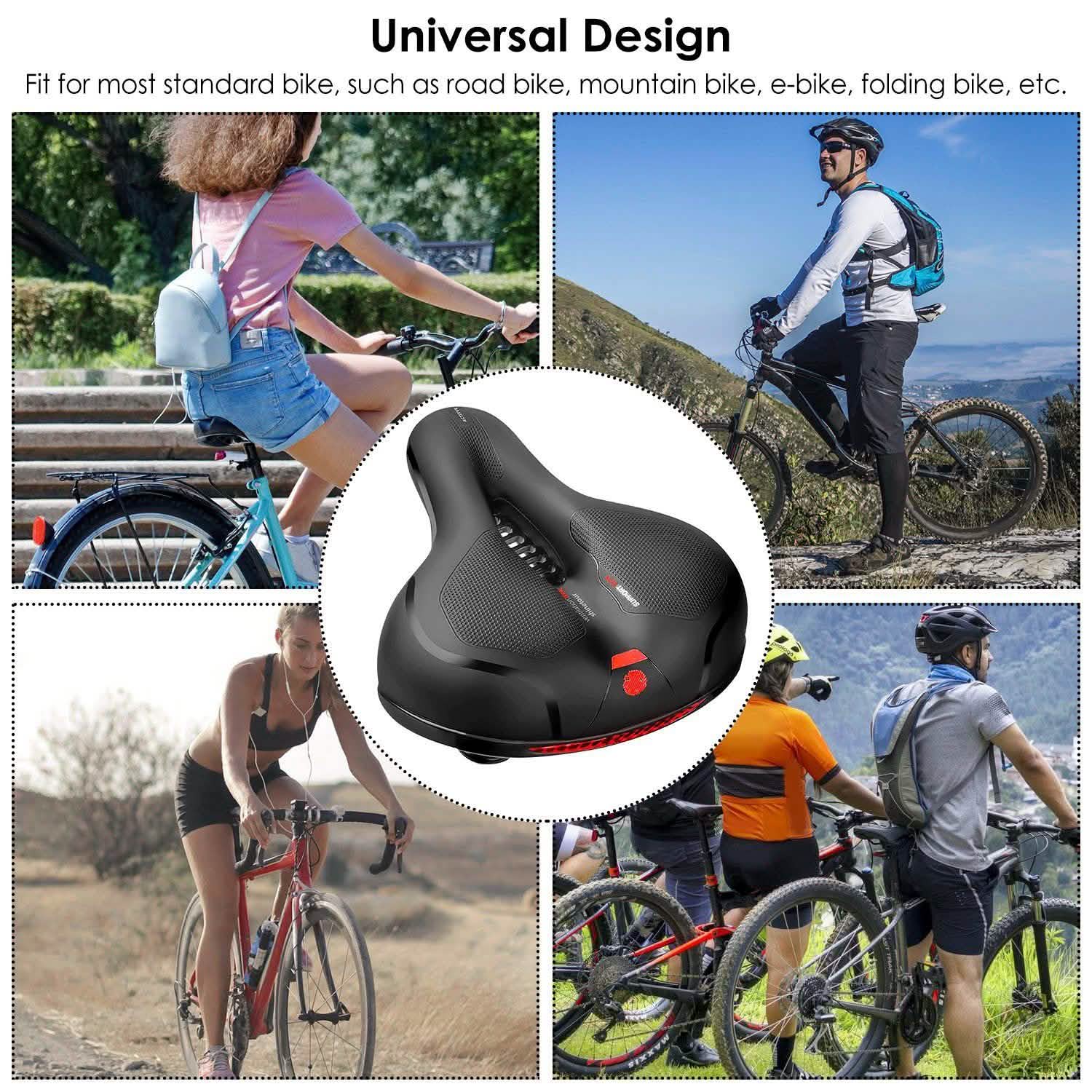 Comfortable Bike Seat Water Resistant MTB Bicycle Padded Saddle Outdoor Recreation - Tophatter Daily Deals
