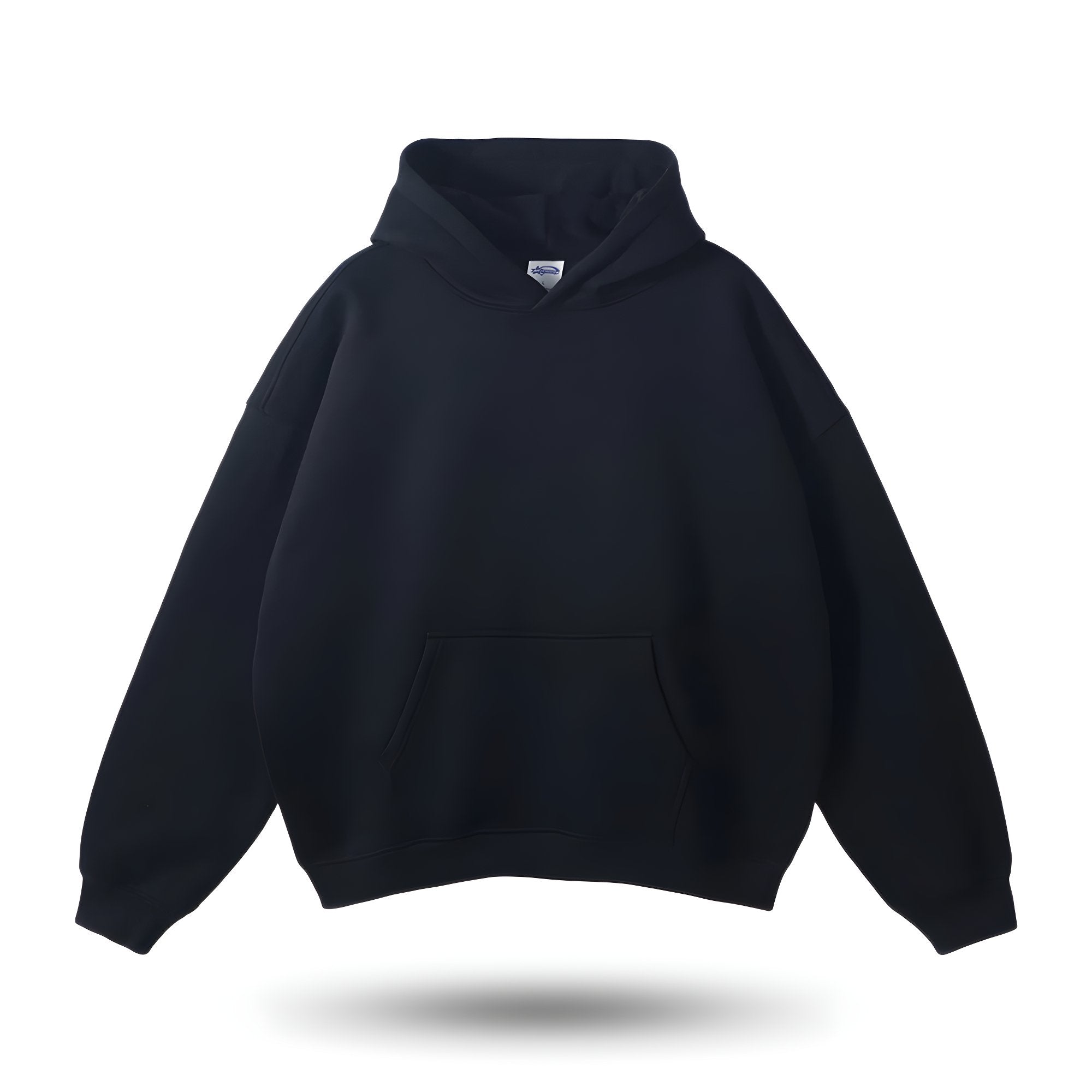 Oversized Unisex Hoodie - Drop Shoulder, Cotton, Everyday Black - Tophatter Daily Deals