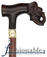 Scratch and Dent Elephant T Handle Walking Cane With Beechwood Shaft and Brass Collar V2077 Accessories - Tophatter Daily Deals