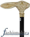 Scratch and Dent Faux Ivory Rabbit T Handle Walking Cane With Brown Beechwood Shaft and Brass Collar V2205 Animal Handled Canes - Tophatter Daily Deals