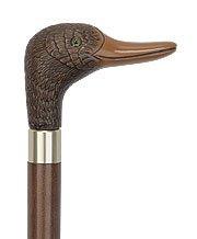 Brown Mallard Duck Head-talian Handle Cane w/ Custom Shaft and Collar Bird Walking Canes - Tophatter Daily Deals